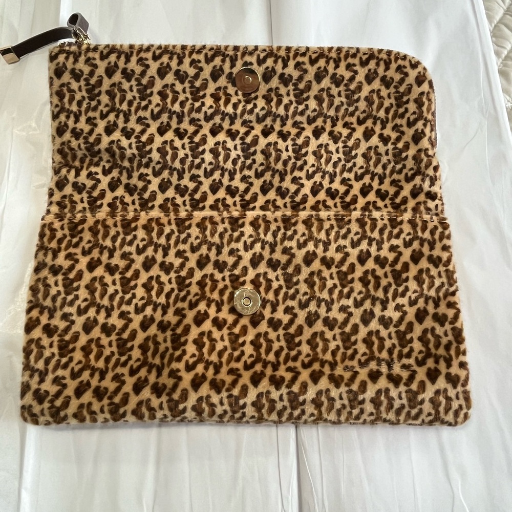 Leopard Print Women's Fold Down Clutch Bag